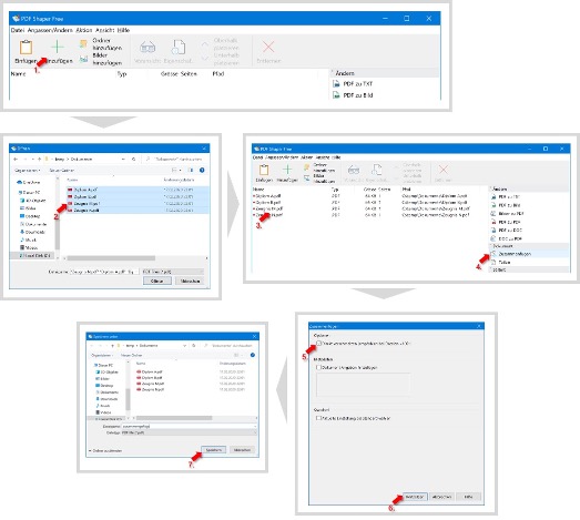 Anleitung Bewerbung als PDF zusammenfügen mit pdfshaper auf Windows